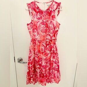 Calvin Klein Pink and Red Floral Kids Dress